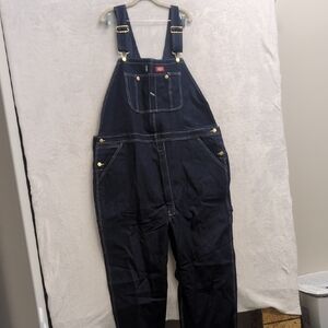 Dickies Men's Dark Blue Workwear Ranch Denim Overalls Size 46X30